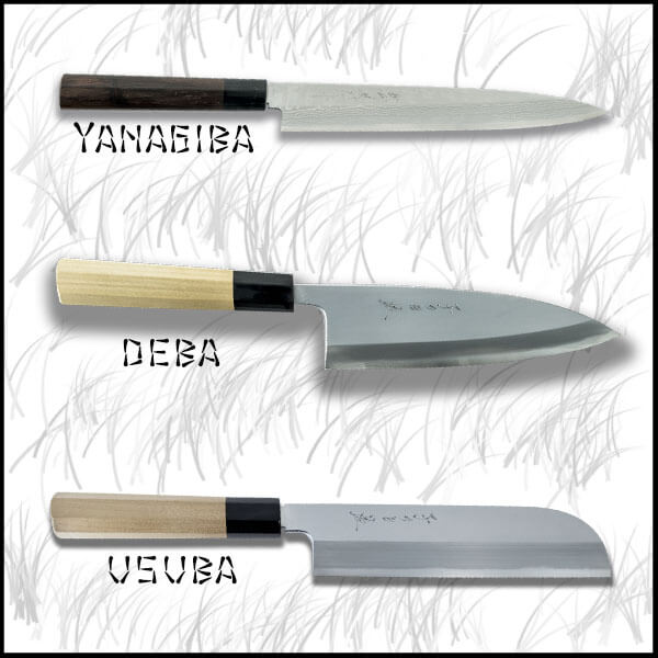 Yanagiba VS Deba VS Usuba sushi knives