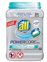 all Powercore Pacs Laundry Detergent Plus Removes Tough Odors