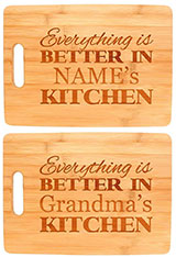 Custom Cooking Gift Enter Name Better Kitchen Personalized Big Rectangle Bamboo Cutting Board Bamboo